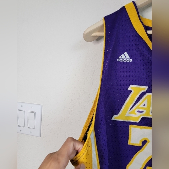 Lakers 24 Bryant Purple and Yellow NBA Jersey Size XL - Picture 9 of 16